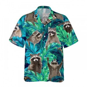 Chemise hawaïenne décontractée à manches courtes pour hommes, style européen et américain, col rabattu, impression 3D, <span class=keywords><strong>taille</strong></span> XL, anti-boulochage, 100% - Product Image 3