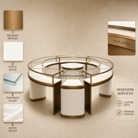 Vitrine de présentation de bijoux de luxe personnalisable avec éclairage LED en verre, écologique et durable pour les bijouteries et les centres commerciaux