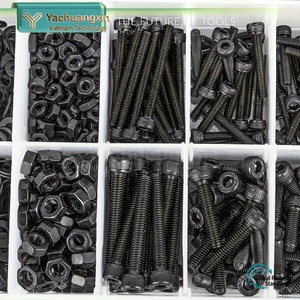 Pernos hexagonales de acero con acabado óxido negro con tuercas, clase 8.8, rosca UNC, tipo brida, sujetadores, 2 tuercas por perno - Product Image 5