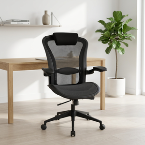 Ergonomic Mesh Office <b>Chair</b> Adjustable Armrest Swivel Task <b>Chair</b> With Built-In Headrest for Workspace - Product Image 1