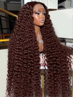 Wig Rambut Asli Manusia 13x4 Lace Frontal Deep Wave Water Wave Wig Rambut Asli Manusia Brasil untuk Wanita Kulit Hitam