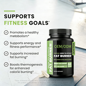 Capsules d'extrait de thé <span class=keywords><strong>vert</strong></span> et de grains de café <span class=keywords><strong>vert</strong></span> végétaliennes OEM, soutien du métabolisme, brûleur de graisse, coupe-faim pour femmes et hommes - Product Image 2