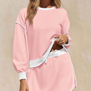 Оптовая продажа, женская модная свободная спортивная одежда с логотипом на заказ, комплект из 2 предметов с длинными рукавами, теннисные мечи, поддержка, оптовая продажа - Product Image 2