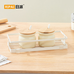 Ripai Spice <b>Rack</b> 1 Tier White Coffee Color Multi Function <b>Kitchen</b> Storage - Product Image 2