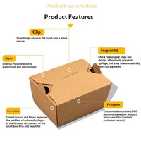Boîte alimentaire jetable en papier kraft personnalisée pour poulet frit coréen et snacks frits, emballage alimentaire pour la restauration à emporter