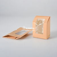 Taille personnalisée et impression Boîte à nourriture pliable en papier kraft blanc pour sandwich taco tortilla avec fenêtre transparente
