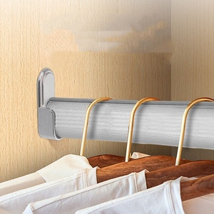 Modern <b>Wall</b> Mount Clothes Drying Rod Base & Clothing Holder Furniture Hardware Zinc Alloy Detachable Design - Product Image 5