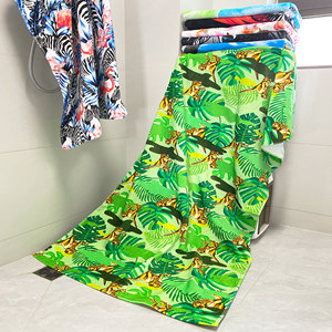 Tùy Chỉnh Chất Lượng Cao Cấp 100% Cotton Velour Mềm Bãi Biển Khăn Quá Khổ Nhanh Chóng Khô Sang Trọng Đa Màu Kỹ Thuật Số In Bãi Biển Khăn - Product Image 4