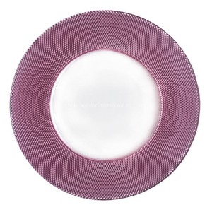 Plaques de chargement en verre rose de 13 pouces Style moyen transparent Convient uniquement aux hôtels de mariage - Product Image 5