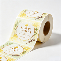 Étiquette personnalisée en feuille d'or citron vanille, autocollant imperméable pour l'emballage des pots de confiture