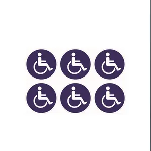 휠체어 기호 블루 4-장애인 창 범퍼 노트북 스티커