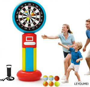 Jeu de fléchettes gonflable géant avec balles collantes, jouet familial sûr pour enfants et adultes, idéal pour le jardin et les activités de fête - Product Image 6