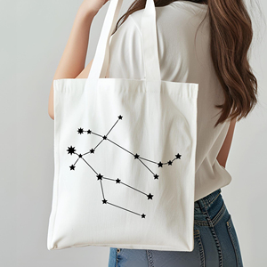Borsa Minimalista con Costellazioni Stellari, Regalo Zodiacale, Borsa in Tela Astrologica, Borsa Estetica Celeste e <span class=keywords><strong>Cosmica</strong></span>, Borsa a Tracolla Luna, Borsa per il Trucco Zodiacale - Product Image 3