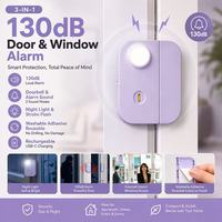 Sensor de Seguridad para Puertas y Ventanas Recargable al por Mayor, Sirena de 130dB, Luz Estroboscópica, Luz Nocturna, Adhesivo Reutilizable