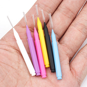 Brosse de beauté pour les espaces interdentaires et l'orthodontie, petite brosse <span class=keywords><strong>à</strong></span> sourcils, manche en plastique, applicateur de <span class=keywords><strong>faux</strong></span> cils - Product Image 4