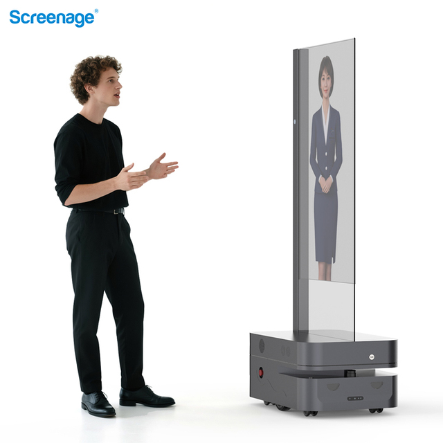 55 Inch 1920x1080 AI Mobile OLED Touch Screen Digital Signage Display for Airport Retail Store