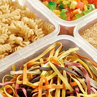Stockage des aliments 6 pièces 44 onces Transparent marchandises sèches fournitures farine sucre pâtes riz garde-manger cuisine hermétique boîte de rangement conteneur