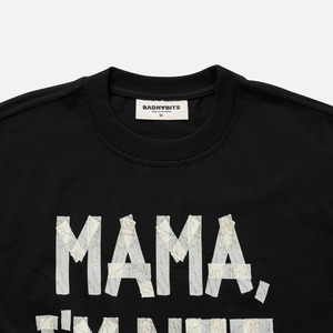 T-shirt en coton noir coupe classique pour sans-abri, imprimé typographique oversize, style décontracté urbain streetwear - Product Image 3