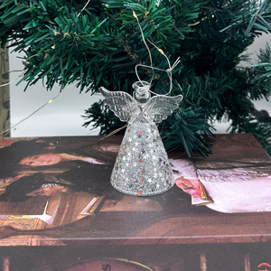 Ornements peints à la main <span class=keywords><strong>MRS</strong></span>, figurines d'anges en verre transparent brillant, décoration de table de Noël pour la maison - Product Image 3