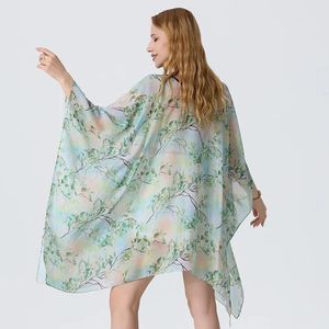 Chales de Gasa con Estampado Floral de Verano, Kaftanes de <span class=keywords><strong>Protección</strong></span> <span class=keywords><strong>Solar</strong></span> para Bikini, Vestido Holgado de Playa para Mujer, Tipo Pullover - Product Image 4