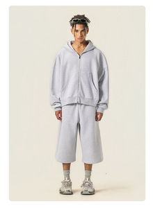 All'ingrosso felpa con cappuccio a faccia intera con cappuccio squadrato oversize felpa in pile oversize con cappuccio squadrato e <span class=keywords><strong>Capri</strong></span> 2 pezzi Set <span class=keywords><strong>abbigliamento</strong></span> da uomo - Product Image 4