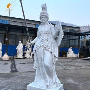 Statue d'Athéna en marbre sculptée à <span class=keywords><strong>la</strong></span> main grandeur nature, déesse <span class=keywords><strong>de</strong></span> <span class=keywords><strong>la</strong></span> <span class=keywords><strong>guerre</strong></span>, sculpture <span class=keywords><strong>de</strong></span> style classique à vendre - Product Image 1