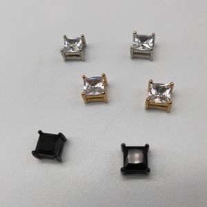 Fashion Geometric Clip-on <b>Earrings</b> Round Zircon Zinc Alloy Claw Setting Unisex Non-Pierced Ear Clips <b>Studs</b> - Product Image 2