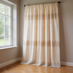 Rideaux en lin brodés à double feuille, 15 ensembles pour usage domestique - Product Image 2