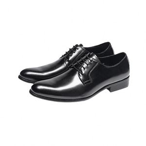 Men's <b>Shoes</b>-Business Formal Casual Lace-Up Breathable Waterproof <b>Height</b> <b>Increasing</b> Smooth-Textured Hand-Rubbed Derby <b>Shoes</b> - Product Image 4