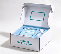 Boîte d'avion pour fournitures médicales personnalisées avec insert en éponge de velours, boîte d'emballage en carton pour trousse de premiers soins avec logo personnalisé imprimé