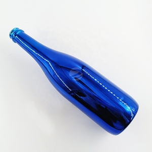 Galvanoplastie personnalisée épaissie rose bleu or couleur ruban avec bouchon en liège 750ml champagne bouteille en verre - Product Image 4