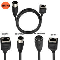 Midi 5-polige Din-Buchse auf RJ45 8 P8C Adapter kabel