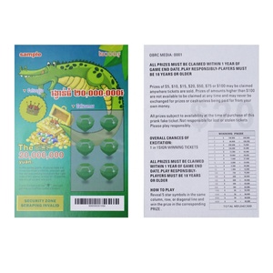 Factory Sale OEM <b>Scratch</b> Off Lottery Tickets Professional Lottery Game Ticket Printing Supplier - Product Image 5