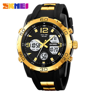 Skmei Digital Watch Men Rubber Strap 50M Water Resistant Dual Time Display Sport Wristwatch - Product Image 1