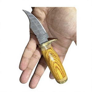 Handcrafted Industrial Grade Damascus Steel Fixed Blade Hunter/Camping <b>Knife</b> Wood <b>Handle</b> Drop Point Straight Edge 58-60HRC 20 cm - Product Image 1