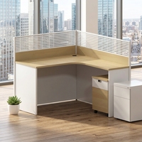 Poste de travail de bureau incurvé avec cloison, bureau informatique moderne en bois, table de direction pour employés, ensemble de mobilier de bureau