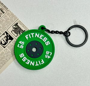 3D <b>Weight</b> Plate Barbell Rubber Gym Fitness Series Soft Plastic Key Chain Creative Key Chain Gift Accessories - Product Image 5