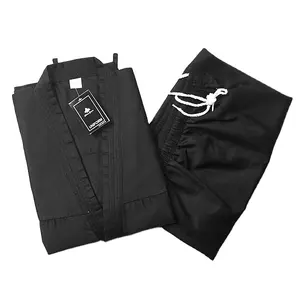 Woosung professional custom logo black karate uniform karate pants