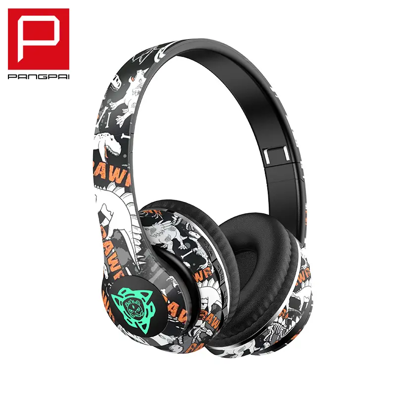 Wireless Game Headset Stereo Graffiti Ear-mounted Wireless Headset 3.5 Round Hole Socket Can Be Inserted Into The Memory Card