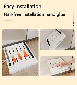 Organisateur de <span class=keywords><strong>tiroir</strong></span> de <span class=keywords><strong>cuisine</strong></span> extensible à glissière lisse, sans clou, avec cadre en métal robuste sous l'armoire - Product Image 6