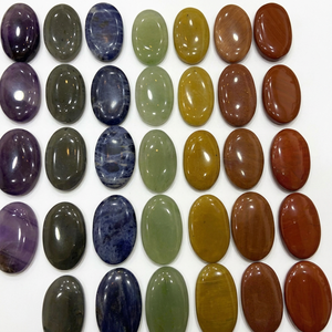 Natural Gemstone Oval Through-Carved Worry Stone <b>Chakra</b> <b>Set</b> Reiki <b>Crystal</b> Pocket Tumble Stones Semi-Precious Stone Crafts Mascot - Product Image 1