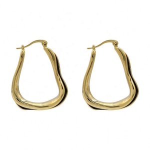 Pendientes de Botón de Cobre Dorado Geométricos de Moda para Mujer, de Alta Calidad, con Diseño Irregular de Esmalte y Goteo de Aceite, Individualizados - Product Image 6
