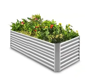 Fournisseur vente directe bac extérieur moderne rectangulaire en acier inoxydable plante système de jardin vertical fleur succulente jardinière