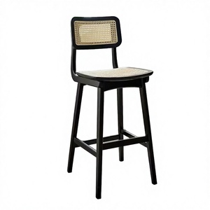 BILIDO Nuevo Taburete de Bar Moderno de Madera Maciza con Respaldo, Silla Alta para Isla de <span class=keywords><strong>Cocina</strong></span> - Product Image 1