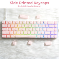 XVX Keycaps OEM Pink Magic Wave Series Double Shot Inner-Ripple PC Keycap Set (136 touches) MX Switches Compatible ANSI Mécanique