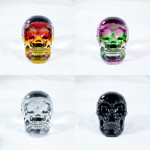 Glass Healing đá đầu xương đánh bóng Hào Quang pha lê hộp sọ cho Halloween trang trí linh vật Laser in - Product Image 2