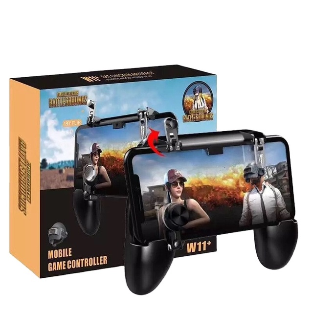 W11 New Model 4 Finger Four Free Fire Shooter Trigger Clicker W-11 Joystick Mobile Game Handle Controller for Pubg