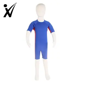 Özel tasarım çocuk çocuk Boy 3mm neopren kısa kollu tam vücut sıcak Beachwear yüzme tüplü dalış giysisi korumak