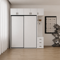 Système de dressing coulissant personnalisé pour chambre à coucher, armoire en bois écologique avec étagères pour hôtel et appartement