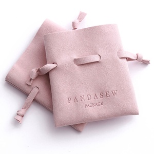ถุงใส่เครื่องประดับสั่งทำพิเศษ PandaSew พร้อมโลโก้ ถุงผ้าไมโครไฟเบอร์สีชมพูขนาดเล็กแบบมีเชือกผูก - Product Image 4